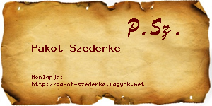 Pakot Szederke névjegykártya